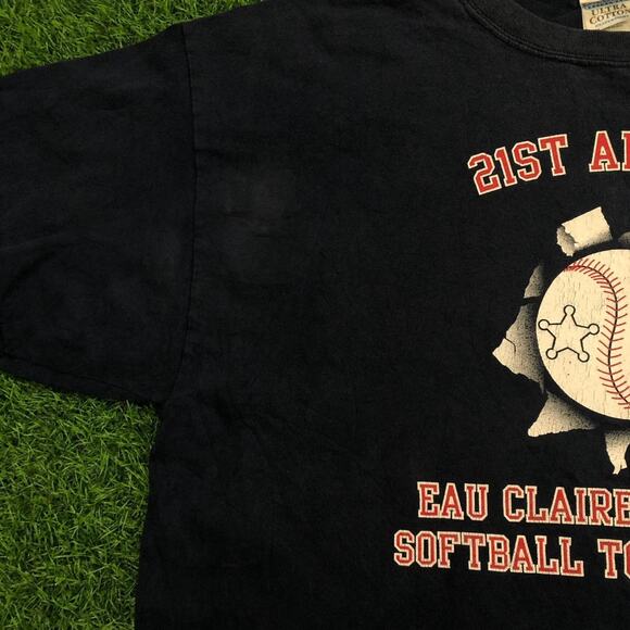 Navy 21st Annual EAU Claire All-Cops Softball Graphic Tee - Picture 3 of 5
